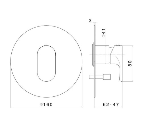 Смеситель для душа Kerama Marazzi Ole встраиваемый 2 потребителя черный матовый 69470EKM.01.093