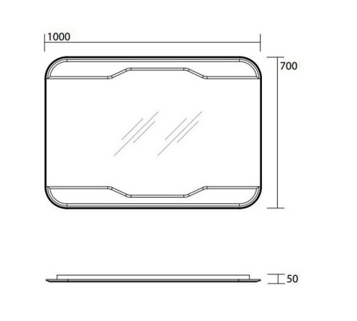 Зеркало Kerasan Waldorf 100х70 см без светильника с выключателем 740601