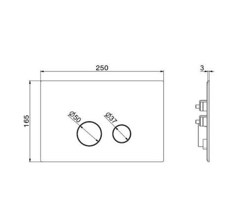 Клавиша смыва Newform X-STEEL 316 двойная для инсталляций TECE цвет PVD Brushed pale gold 69642X.59.098