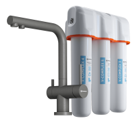 Комплект Omoikiri смеситель Nagano-P и фильтр pure drop Lite платина 4064.8028P