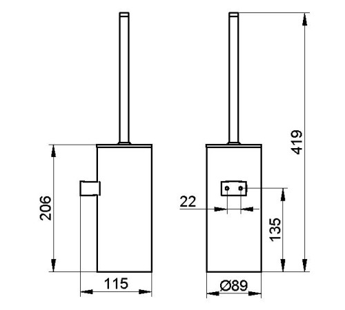 Ершик для туалета напольный Keuco Collection Moll хром/антрацит 12769 010101