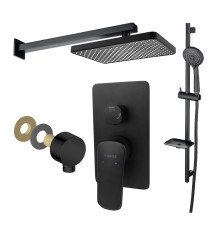 Душевой комплект 4 в 1 Aquatek Вега (AQ1046MB+AQ2081MB+AQ2454MB+AQ2011MB) черный матовый AQ1074MB