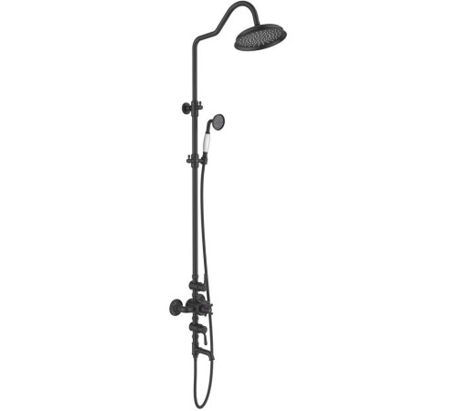 Душевая система Aquanet Классик AQ2543MB термостатическая с изливом 220 мм матовый черный AQ2543MB