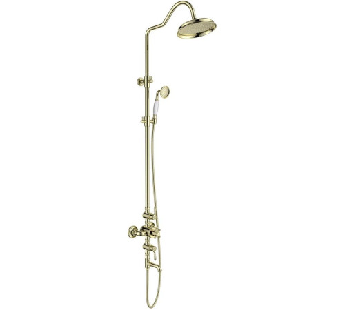 Душевая система Aquanet Классик AQ2543PG термостатическая с изливом 220 мм полированное золото AQ2543PG