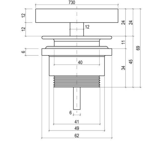 Донный клапан для раковины Salini D604 фиксированный S-Stone белый матовый 166302M