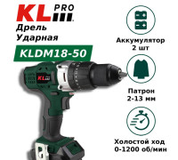 Дрель-шуруповерт ударная аккумуляторная KLPRO KLDM18-50 18 В 5.0 Ач 2 АКБ KLDM18-50