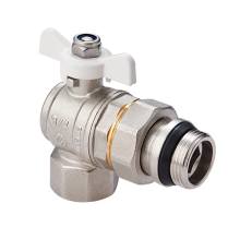 Кран шаровой угловой Hogert Premium 1/2 НВ PN 40 бабочка с полусгоном и самоуплотняющимся кольцом BV52304