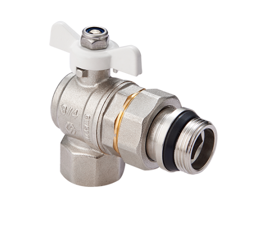 Кран шаровой угловой Hogert Premium 1/2 НВ PN 40 бабочка с полусгоном и самоуплотняющимся кольцом BV52304