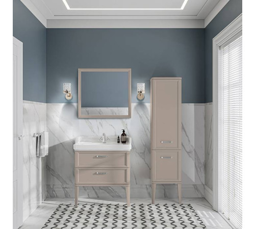 Тумба подвесная Kerama Marazzi Pompei 80 см 2 ящика камео бежевый глянцевый PO.N.80.2\CAM