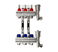 Группа коллекторная Ридан FHF-RF 2 контура термоклапаны расходомеры воздухоотводчики кронштейны 088U0722R