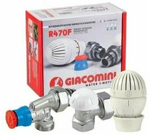 Термостатический комплект Giacomini R470F 1/2 угловой осевой R470FX023