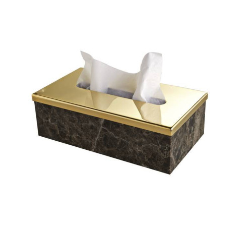 Контейнер для бумажных салфеток настольный 3SC Palace Marmo 23х12.5х12 см мрамор/золото PA70AEMGD
