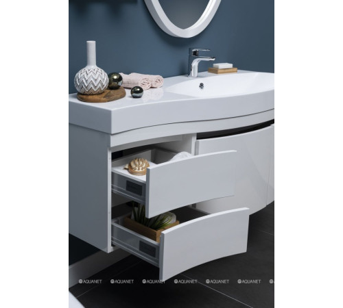 Тумба под раковину Aquanet Опера 2-115 левая распашные двери белый 00169613