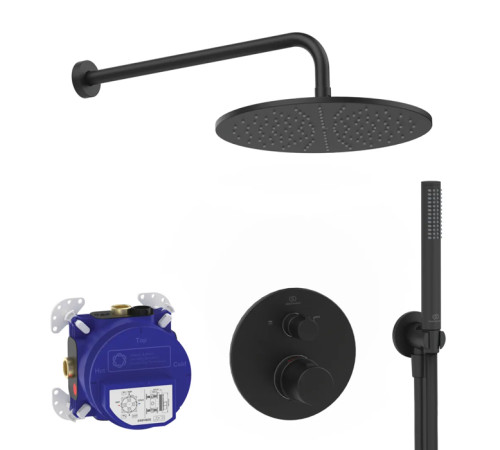 Душевой комплект Ideal Standard Ceratherm T100 встраиваемый верхний душ 30 см черный матовый A7573XG