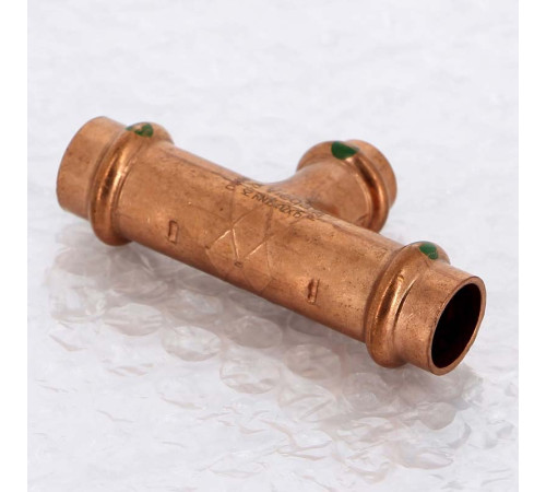 Тройник пресс медный Viega Profipress 15x12x15 мм 291914