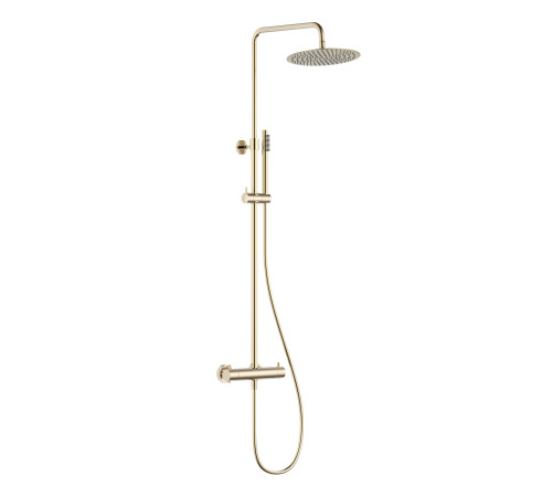 Душевая система с термостатом AQUAMET Ø250 мм золото шлифованное AQM8006BG