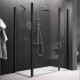 Душевой угол Novellini Young 120х80х200 см прозрачное стекло черный матовый Y22P117-1H/R80LOU450-H/Y2F1B79-1H