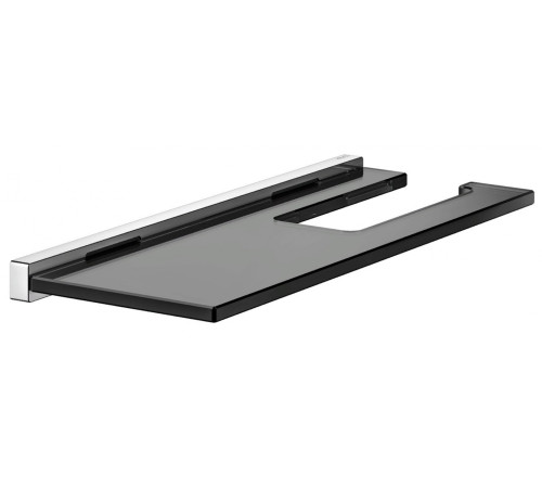 Держатель для туалетной бумаги с полочкой KEUCO EDITION 90 Square хром дымчатое стекло 19173018000