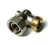 Узел радиаторный угловой Pettinaroli 195N 3/4 EK x 3/4 EK с шаровым краном 195N3301