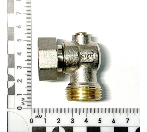 Узел радиаторный угловой Pettinaroli 195N 3/4 EK x 3/4 EK с шаровым краном 195N3301