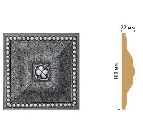 Вставка декоративная Decomaster D209-44 100x100x22 мм D209-44