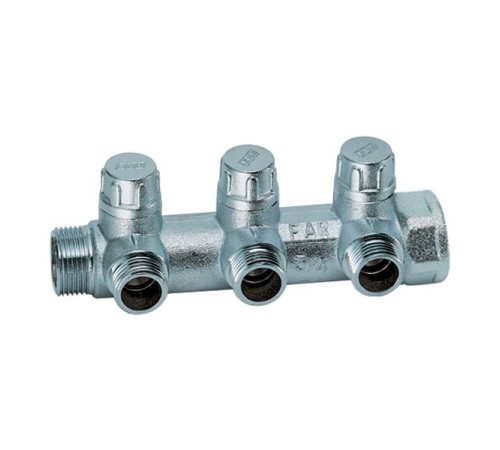 Коллектор запорный проходной FAR MULTIFAR 1х1/2 на 3 отвода FK 3870 112