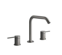 Смеситель для раковины Gessi Flessa на 3 отверстия без донного клапана шлифованная сталь 54012#239