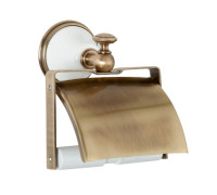 Держатель для туалетной бумаги с крышкой Tiffany World Harmony 219 подвесной белый/бронза TWHA219bi/br