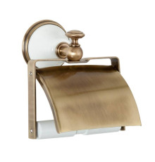 Держатель для туалетной бумаги с крышкой Tiffany World Harmony 219 подвесной белый/бронза TWHA219bi/br