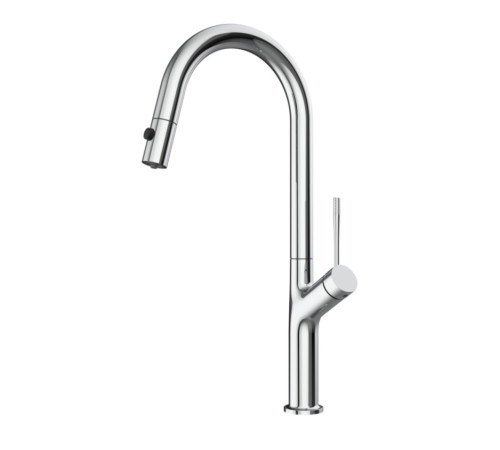 Смеситель для кухни AQUAme Cucina с выдвижным U-изливом и фильтром хром AQM9905CR