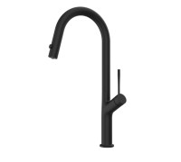 Смеситель для кухни AQUAme Cucina с выдвижным U-изливом и фильтром черный AQM9905MB