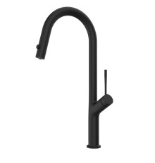 Смеситель для кухни AQUAme Cucina с выдвижным U-изливом и фильтром черный AQM9905MB