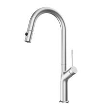 Смеситель для кухни AQUAme Cucina с выдвижным U-изливом и фильтром никель AQM9905BN