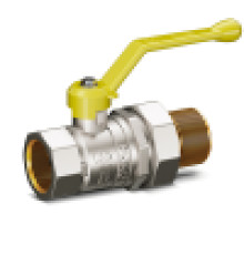 Кран шаровой латунный LD Pride 47.25.B-Н.Р.GAS 1 для газа В-Н рычаг LD 47.353.25