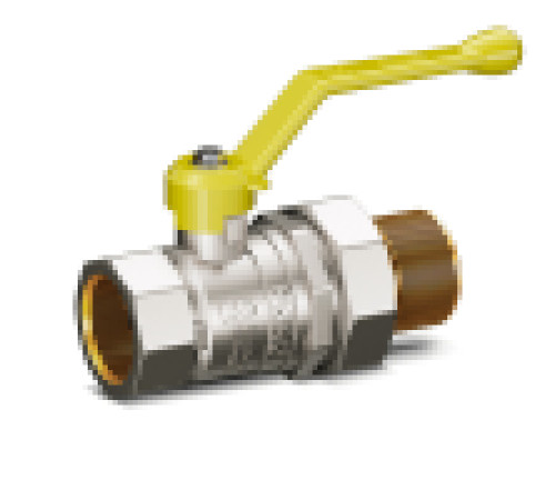 Кран шаровой латунный LD Pride 47.25.B-Н.Р.GAS 1 для газа В-Н рычаг LD 47.353.25