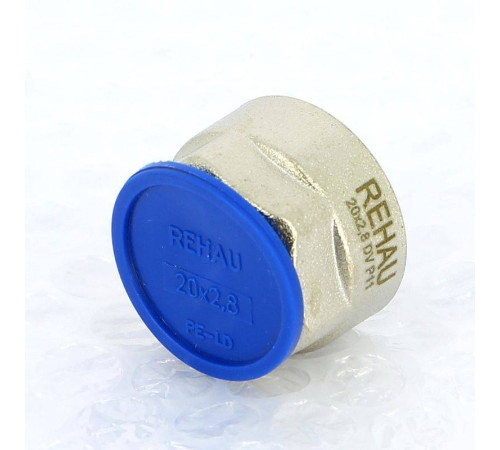 Соединитель обжимной REHAU RAUTITAN flex/pink 20x2.8 мм - 3/4 EK никелированный 266362