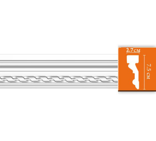Молдинг с рисунком Decomaster DT-1S полиуретан 75х27х2400 мм DT-1S