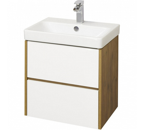 Комплект AQUATON Сканди 55 тумба Белый / Дуб Рустикальный, раковина Адриана 55 1A2517K0SDZ90