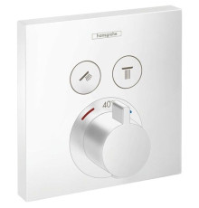 Термостат для душа Hansgrohe ShowerSelect на 2 потребителя скрытого монтажа матовый белый 15763700