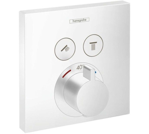 Термостат для душа Hansgrohe ShowerSelect на 2 потребителя скрытого монтажа матовый белый 15763700