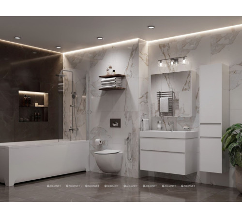 Тумба с раковиной Aquanet Бруклин 85 белый 00212598