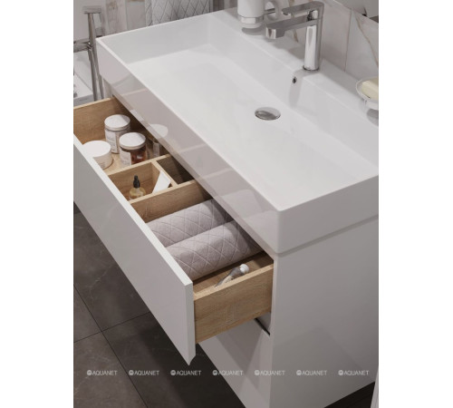 Тумба с раковиной Aquanet Бруклин 85 белый 00212598