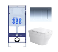 Комплект инсталляции 4 в 1 AQUATEK АМАДЕО (рама INS-0000012, кнопка KDI-0000010, унитаз AQ1163-00) АМАДЕО-010