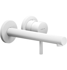 Смеситель для раковины Nobili Live настенный на 2 отверстия матовый белый LV00499/1WM