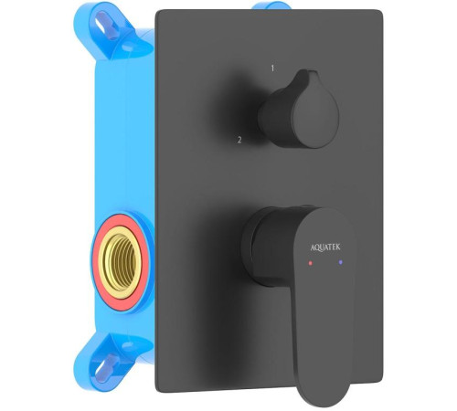 Смеситель для ванны Aquanet Oberon скрытого монтажа 2 режима матовый черный AQ1246MB