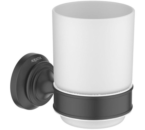 Стакан с держателем Aquatek Классик матовый черный AQ4504MB