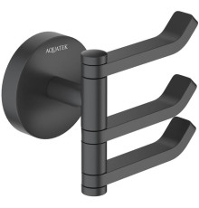 Крючок тройной Aquanet БЕТТА матовый черный AQ4632MB