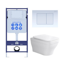 Комплект инсталляции 4 в 1 AQUATEK АМАДЕО (рама INS-0000012, кнопка KDI-0000009, унитаз AQ1163-00) АМАДЕО-009