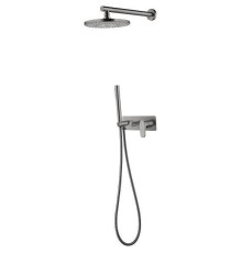 Смеситель встраиваемый для душа с верхним душем Boheme Spectre gun metal 454-GM