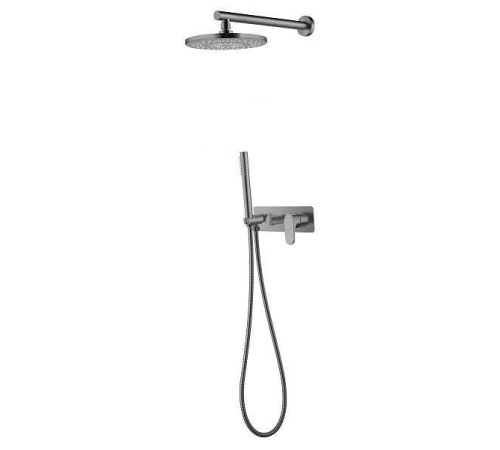 Смеситель встраиваемый для душа с верхним душем Boheme Spectre gun metal 454-GM